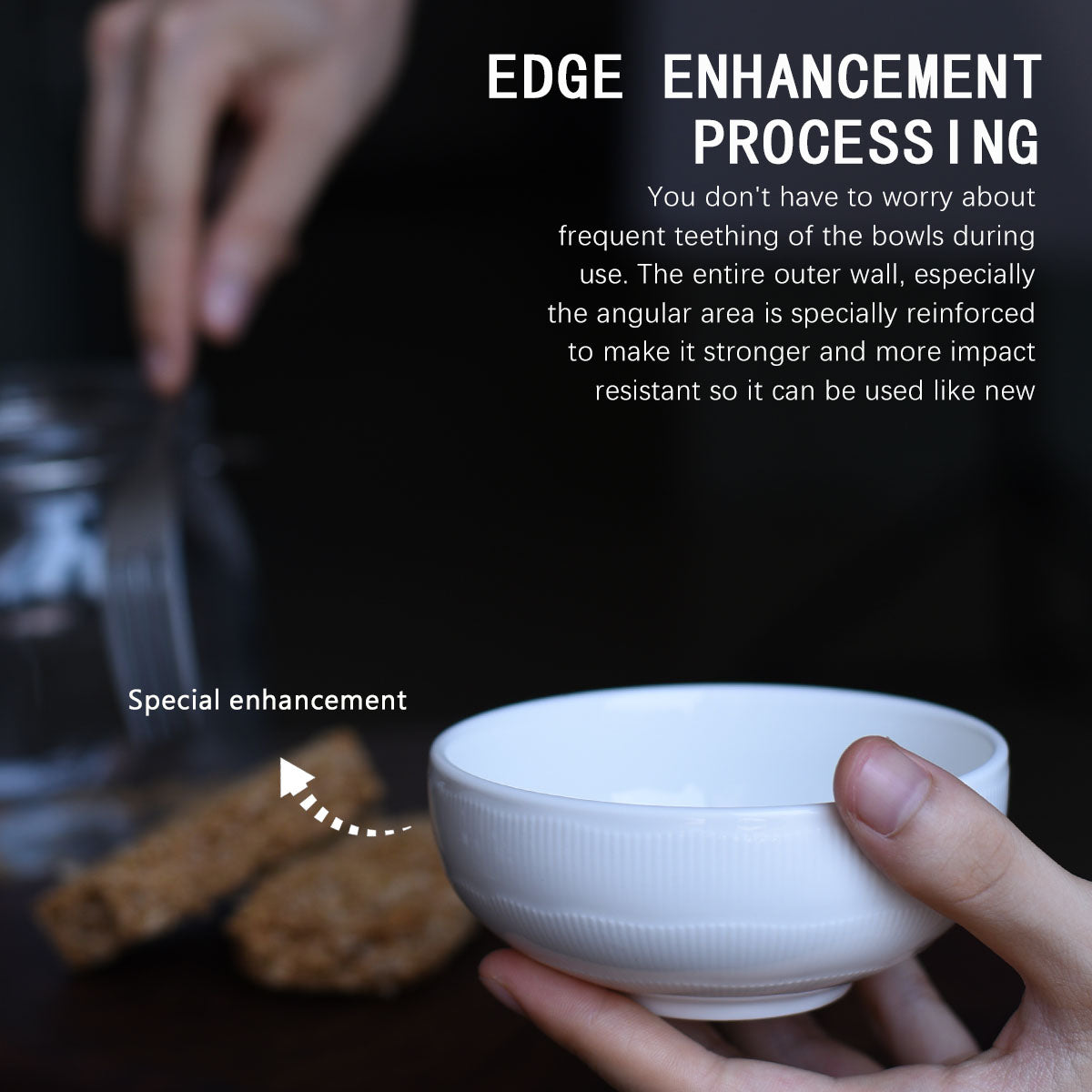 Delling 10 Oz Non-Slip Ultra-Durable Porcelain Bowls