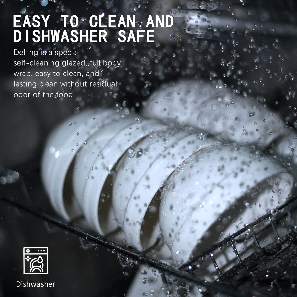 Delling D20T19 10Oz Ceramic Bowl Set with Durable and Anti-scald Design