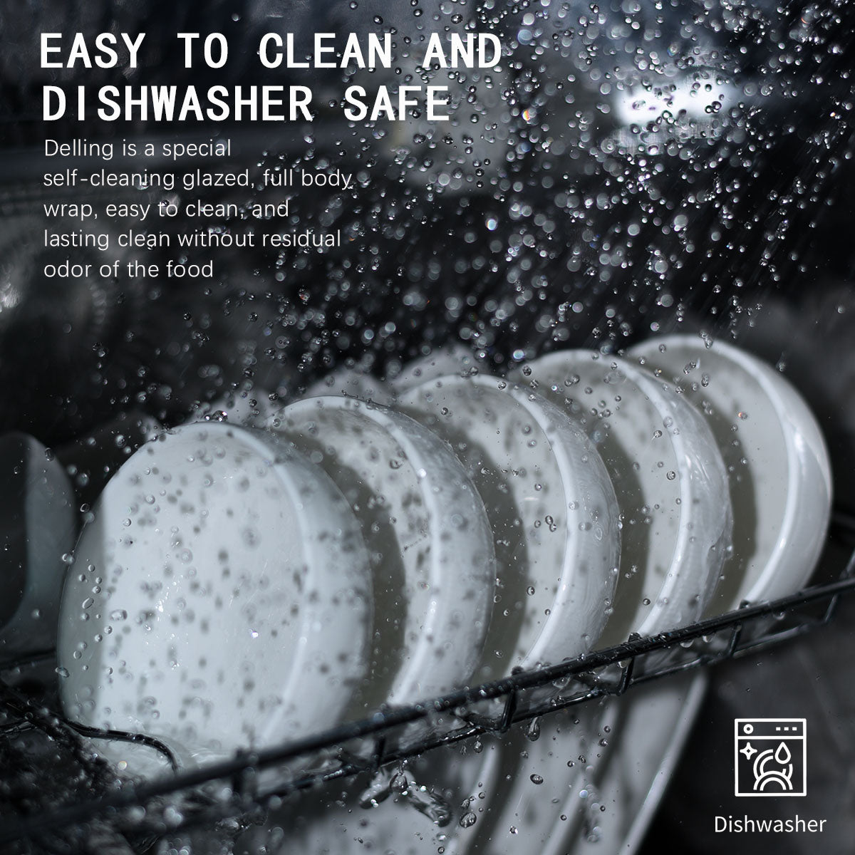 Delling 10 Oz Non-Slip Ultra-Durable Porcelain Bowls