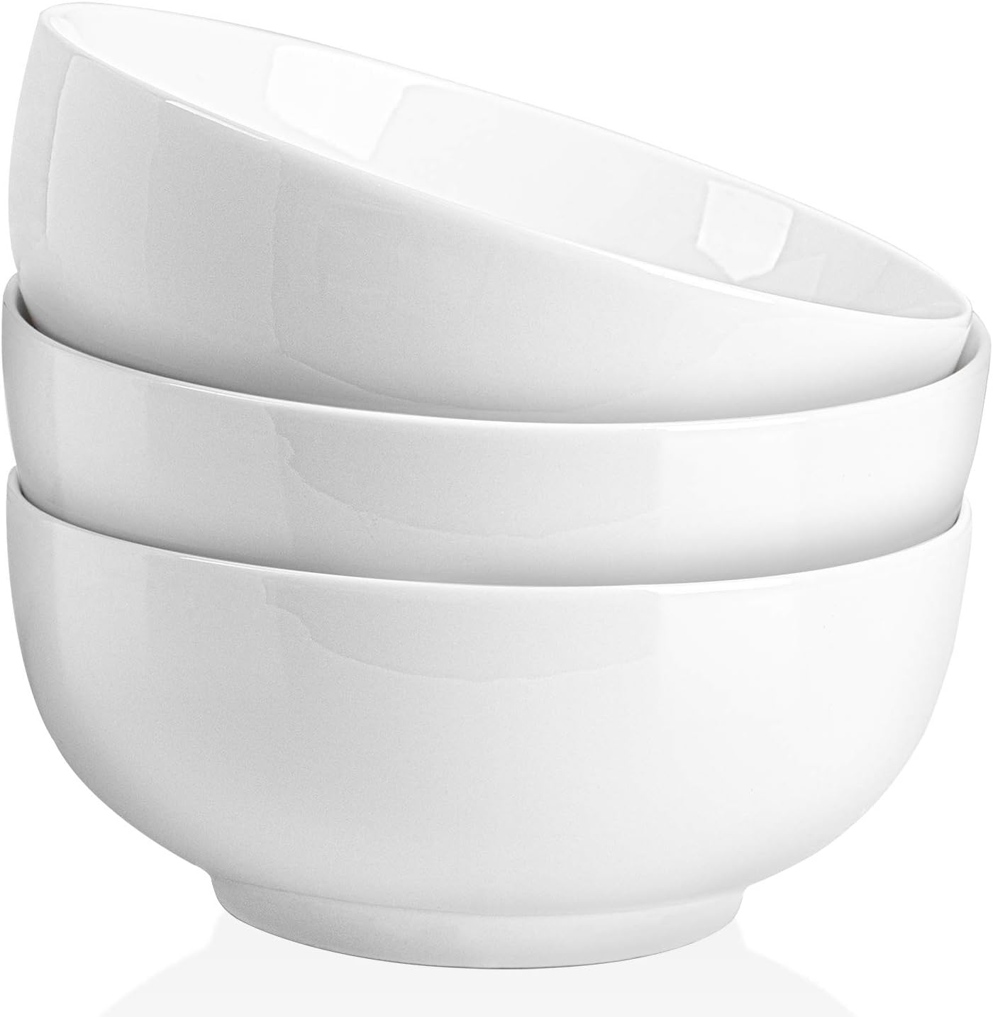 Delling 3Pack Dessert Bowls Small Cereal Bowls Set, 4.4" White Ceramic Soup Bowl, Small Serving Bowls for Rice, Ice Cream, Pasta, Oatmeal, Snacks, Side Dishes,Microwave and Dishwasher Safe