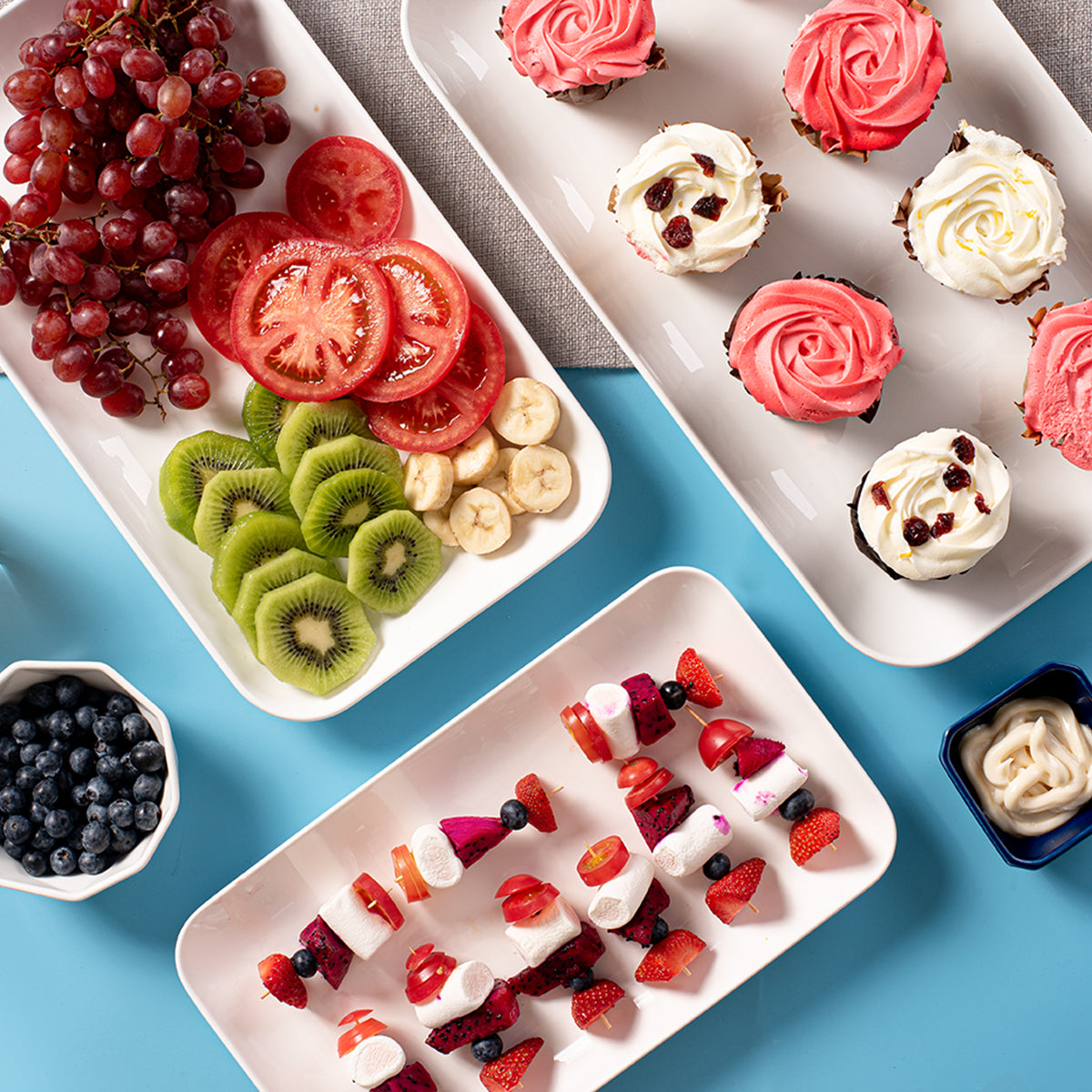 Large Serving Platter Set - DELLING 16/14/12inch Large Serving Tray ...