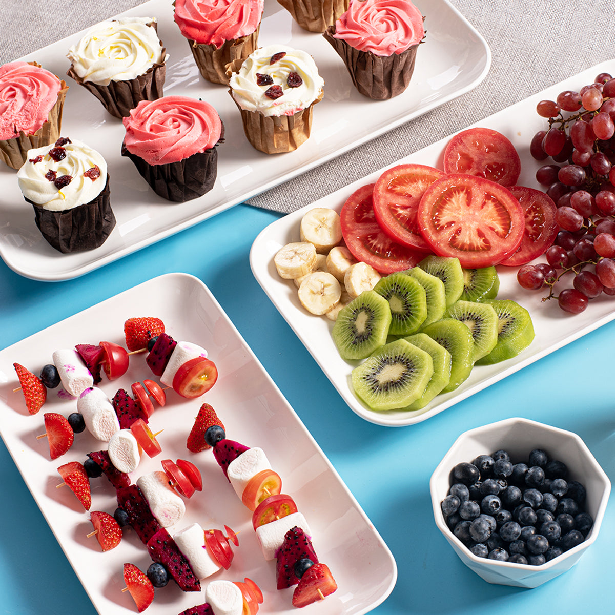 Large Serving Platter Set - DELLING 16/14/12inch Large Serving Tray ...