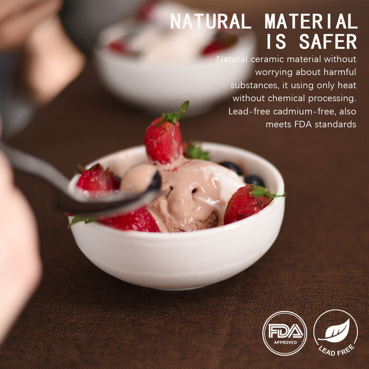 Delling 10 Oz Non-Slip Ultra-Durable Porcelain Bowls