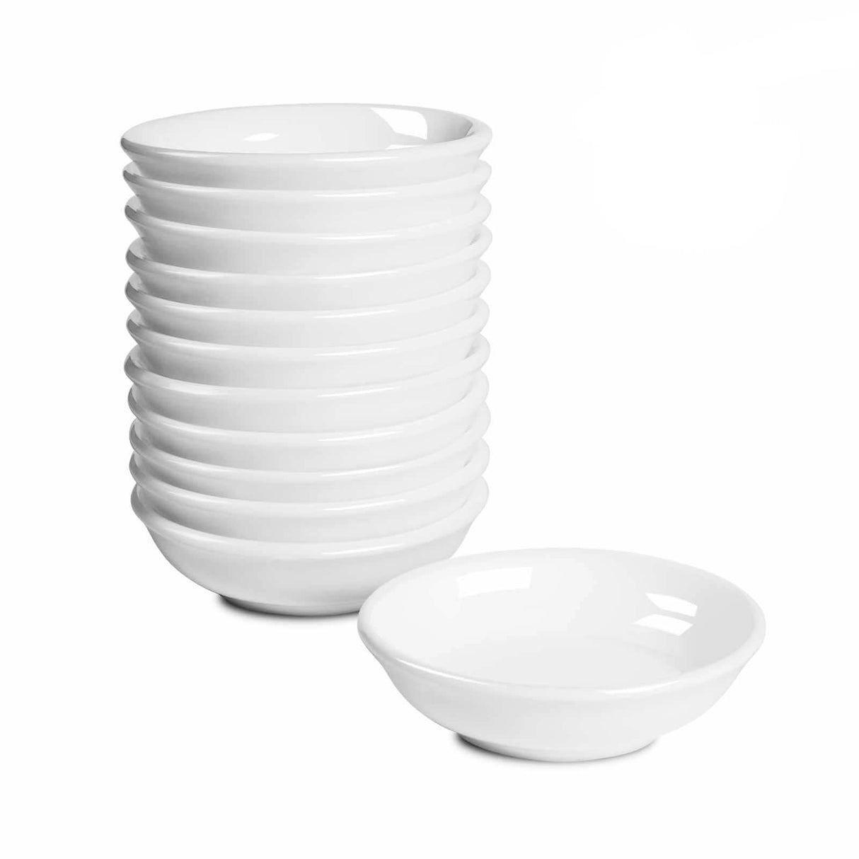 Dipping Bowls Sets of 12- Delling 1.2 Oz Porcelain Dip Soy Sauce Dishes & Bowl Small Cups for Sushi Tomato Sauce, Soy, BBQ -Chip and Dip Serving Bowl Set,White